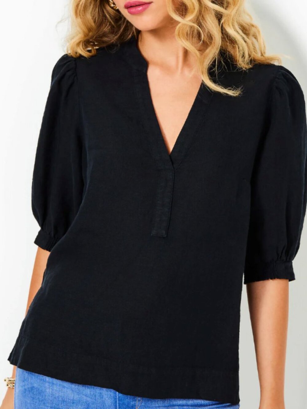 Lilly Pulitzer Mialeigh Linen Top sz 14